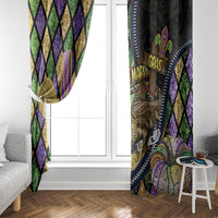 Mardi Gras Alligator Window Curtain Colorful Zipper Stylized