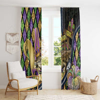 Mardi Gras Alligator Window Curtain Colorful Zipper Stylized
