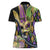 Personalized Mardi Gras Alligator Women Polo Shirt Colorful Zipper Stylized