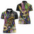 Personalized Mardi Gras Alligator Women Polo Shirt Colorful Zipper Stylized