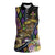 Personalized Mardi Gras Alligator Women Sleeveless Polo Shirt Colorful Zipper Stylized