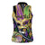 Personalized Mardi Gras Alligator Women Sleeveless Polo Shirt Colorful Zipper Stylized