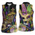 Personalized Mardi Gras Alligator Women Sleeveless Polo Shirt Colorful Zipper Stylized