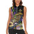Personalized Mardi Gras Alligator Women Sleeveless Polo Shirt Colorful Zipper Stylized