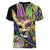 Personalized Mardi Gras Alligator Women V-Neck T-Shirt Colorful Zipper Stylized