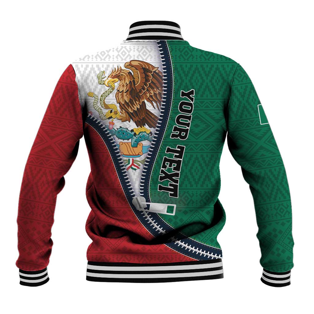 Personalized Mexico Flag Day Baseball Jacket Mexican Coat Of Arms Zipper Stylized