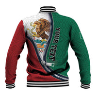 Personalized Mexico Flag Day Baseball Jacket Mexican Coat Of Arms Zipper Stylized