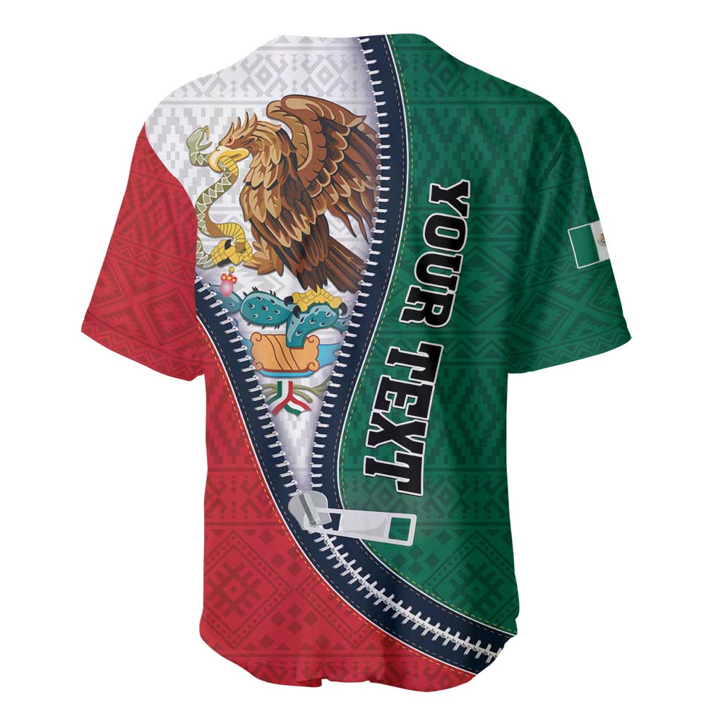 Personalized Mexico Flag Day Baseball Jersey Mexican Coat Of Arms Zipper Stylized