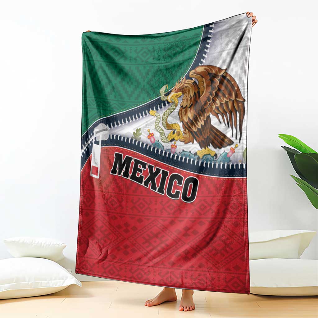 Mexico Flag Day Blanket Mexican Coat Of Arms Zipper Stylized