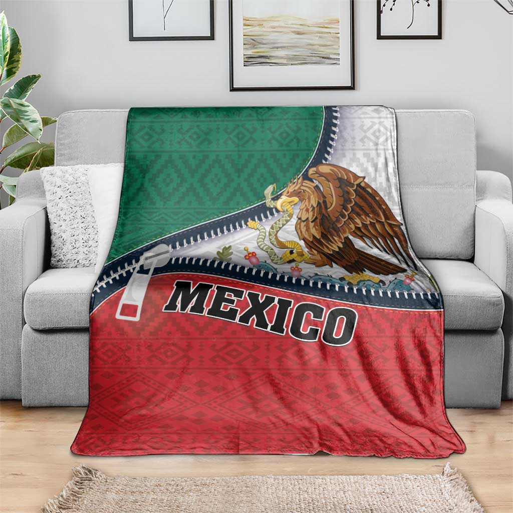 Mexico Flag Day Blanket Mexican Coat Of Arms Zipper Stylized