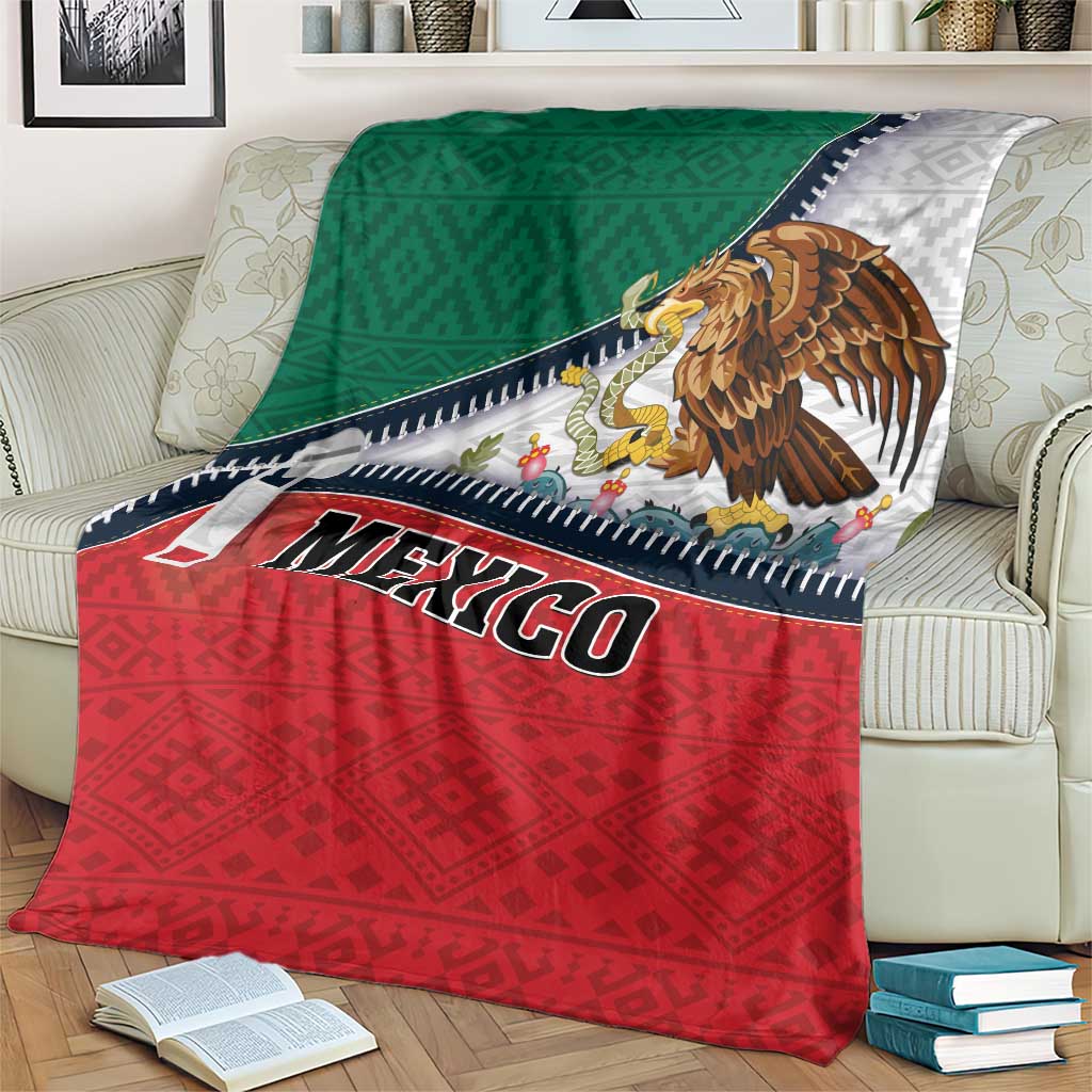 Mexico Flag Day Blanket Mexican Coat Of Arms Zipper Stylized