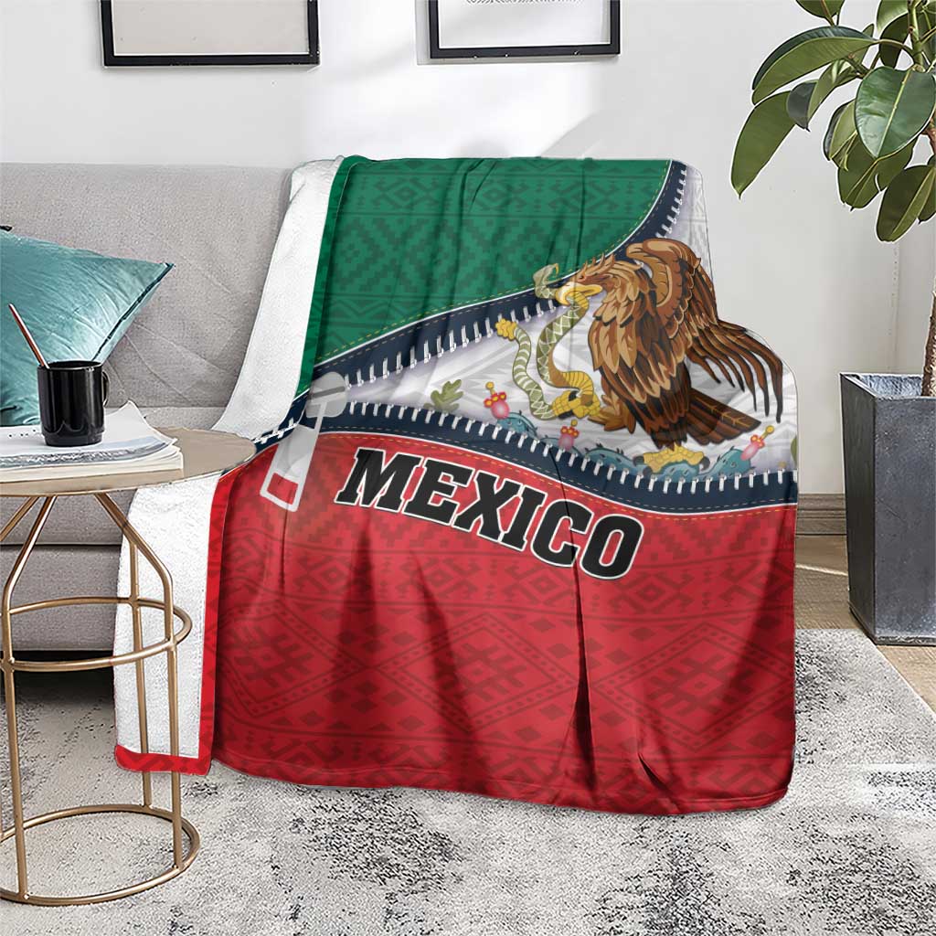 Mexico Flag Day Blanket Mexican Coat Of Arms Zipper Stylized