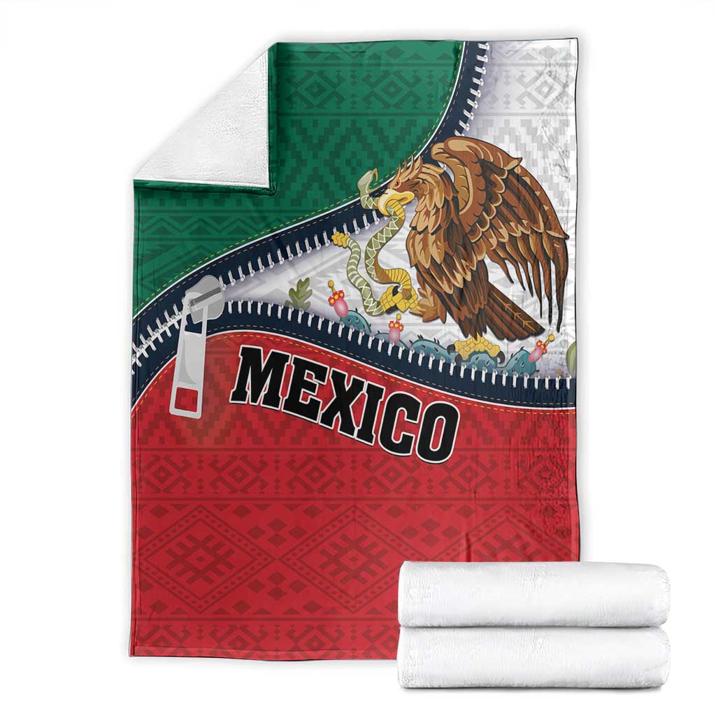 Mexico Flag Day Blanket Mexican Coat Of Arms Zipper Stylized