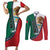 Personalized Mexico Flag Day Couples Matching Short Sleeve Bodycon Dress and Long Sleeve Button Shirt Mexican Coat Of Arms Zipper Stylized