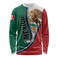 Personalized Mexico Flag Day Long Sleeve Shirt Mexican Coat Of Arms Zipper Stylized