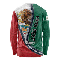 Personalized Mexico Flag Day Long Sleeve Shirt Mexican Coat Of Arms Zipper Stylized
