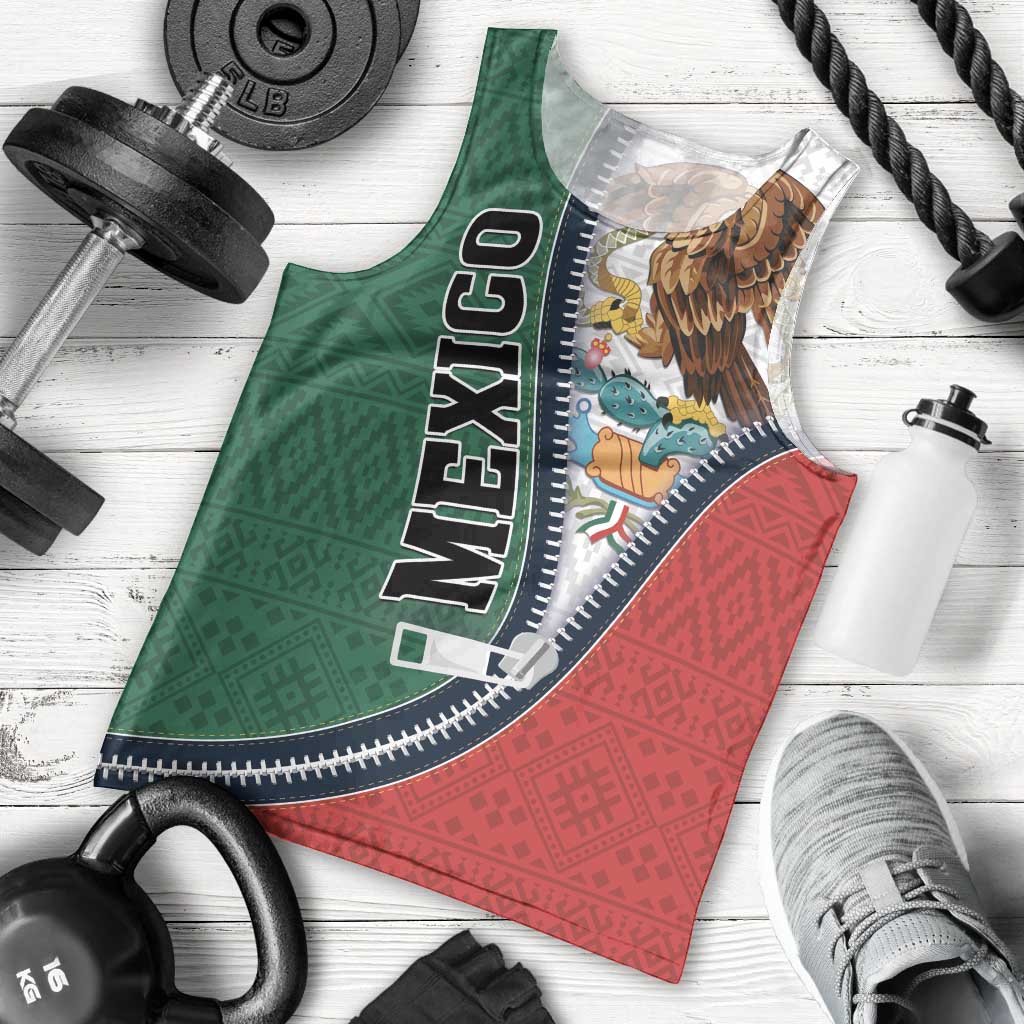Personalized Mexico Flag Day Men Tank Top Mexican Coat Of Arms Zipper Stylized
