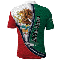 Personalized Mexico Flag Day Polo Shirt Mexican Coat Of Arms Zipper Stylized