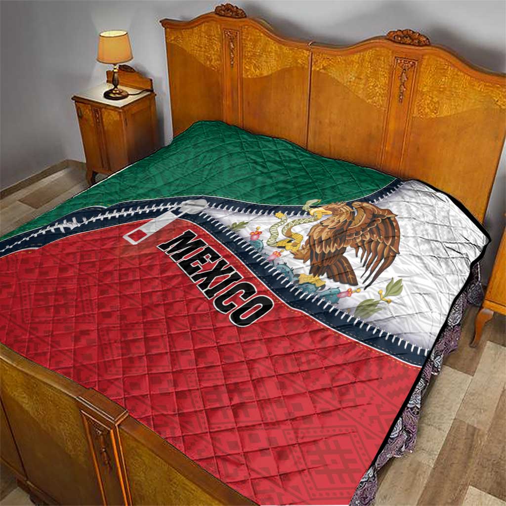 Mexico Flag Day Quilt Mexican Coat Of Arms Zipper Stylized
