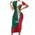 Personalized Mexico Flag Day Short Sleeve Bodycon Dress Mexican Coat Of Arms Zipper Stylized