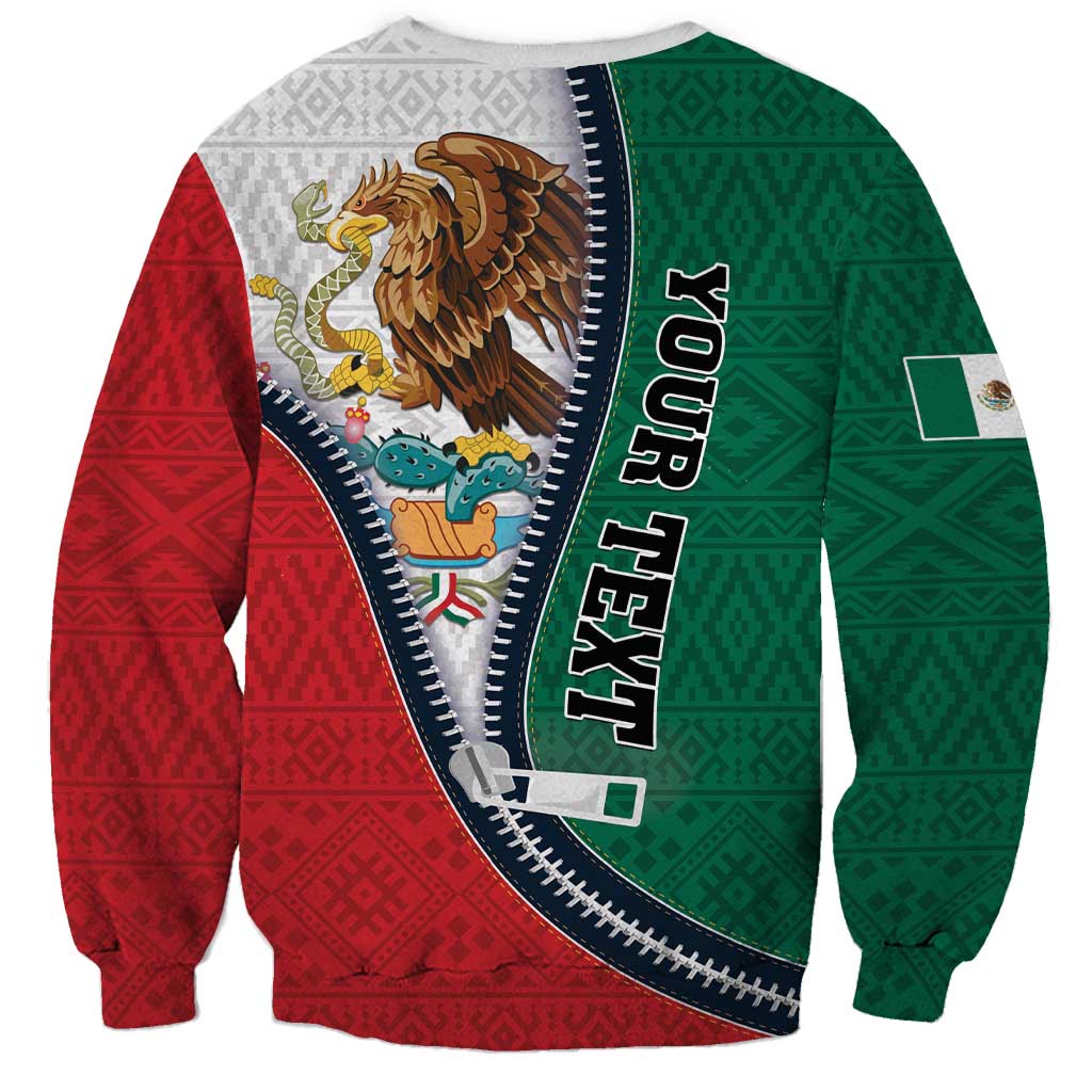 Personalized Mexico Flag Day Sweatshirt Mexican Coat Of Arms Zipper Stylized