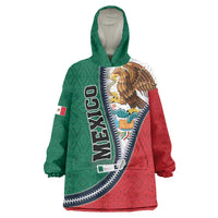 Personalized Mexico Flag Day Wearable Blanket Hoodie Mexican Coat Of Arms Zipper Stylized