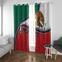 Mexico Flag Day Window Curtain Mexican Coat Of Arms Zipper Stylized