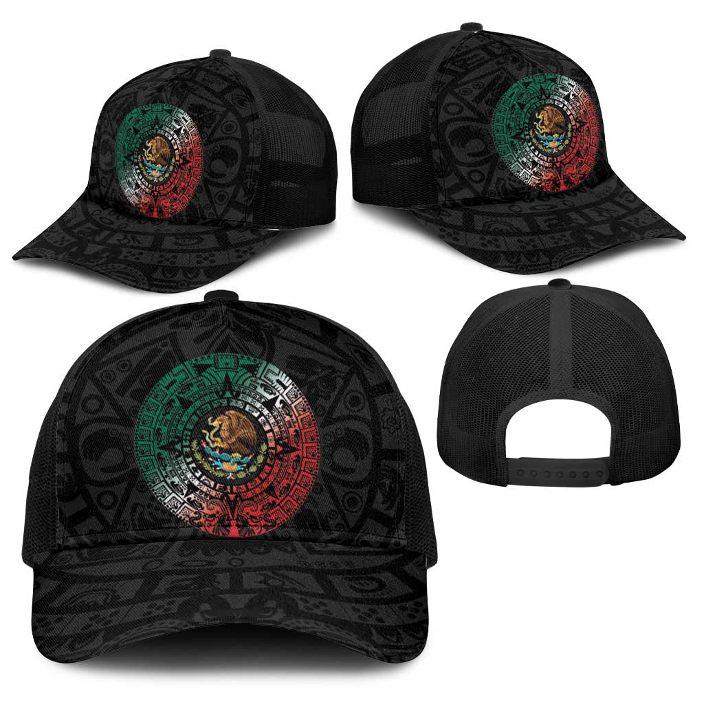 Mexican Aztec Sun Baseball Net Cap Flag Color Unique Style - Wonder Print Shop