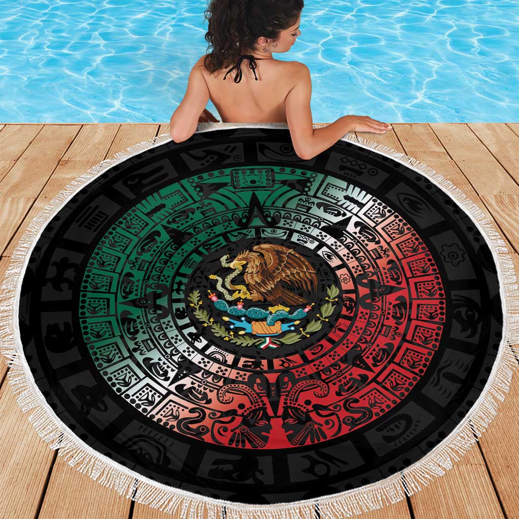 Mexican Aztec Circle Beach Blanket Flag Color Unique Style