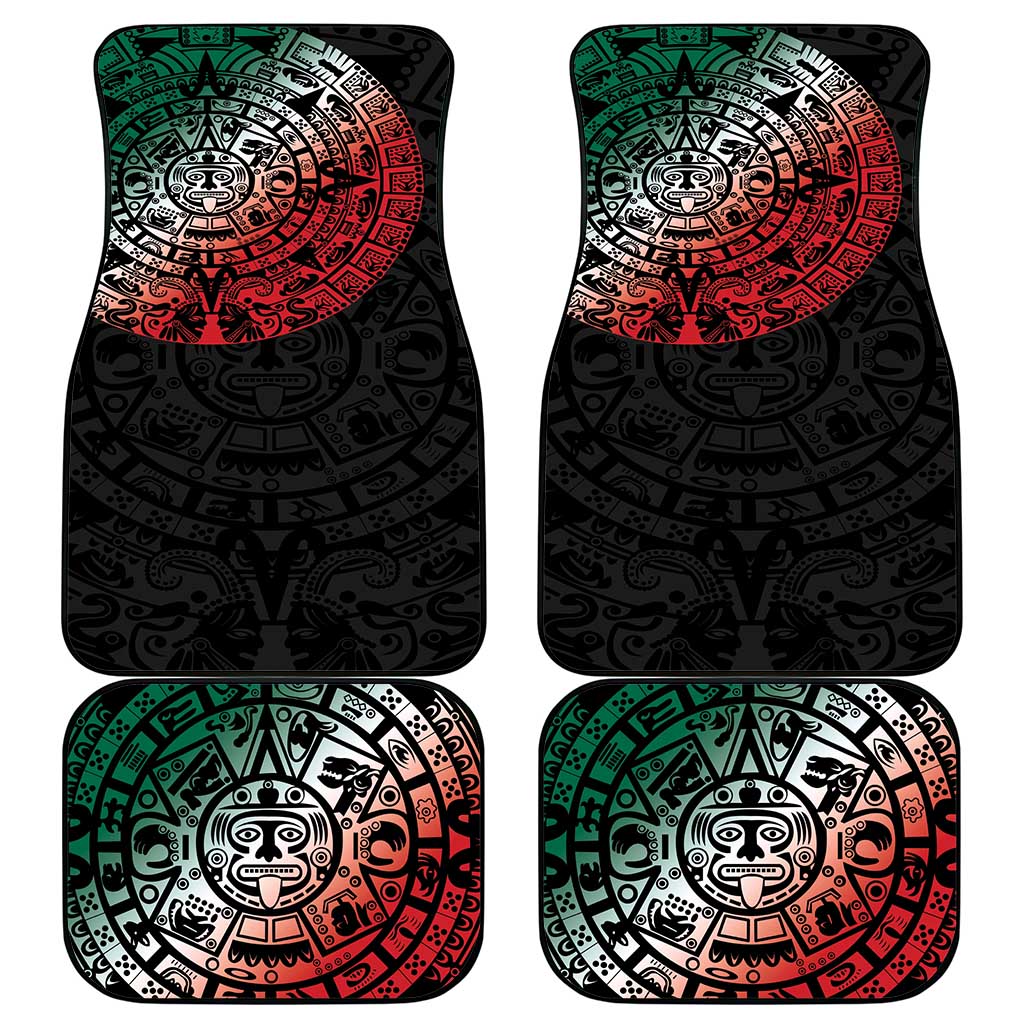 Mexican Aztec Circle Car Mats Flag Color Unique Style
