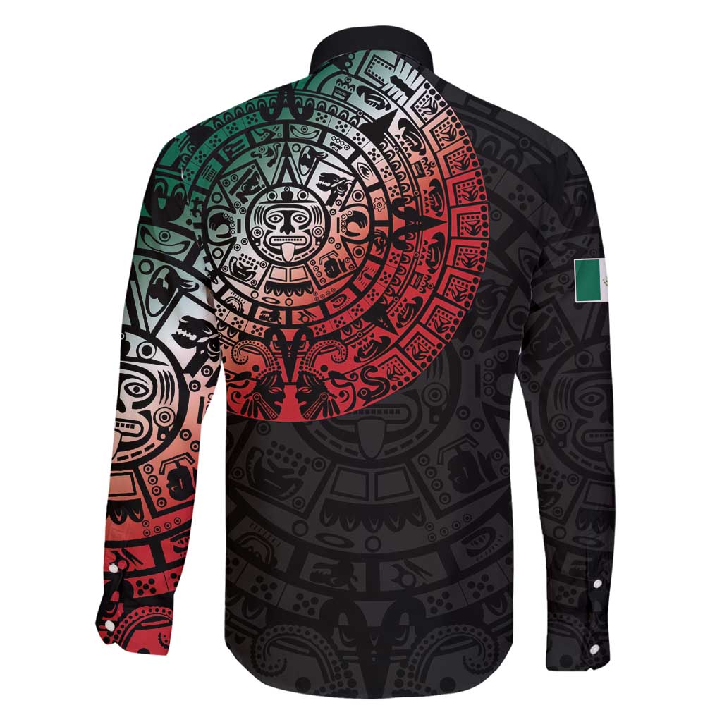 Mexican Aztec Circle Family Matching Long Sleeve Bodycon Dress and Hawaiian Shirt Flag Color Unique Style