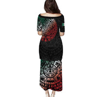 Mexican Aztec Circle Puletasi Flag Color Unique Style