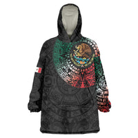 Mexican Aztec Circle Wearable Blanket Hoodie Flag Color Unique Style