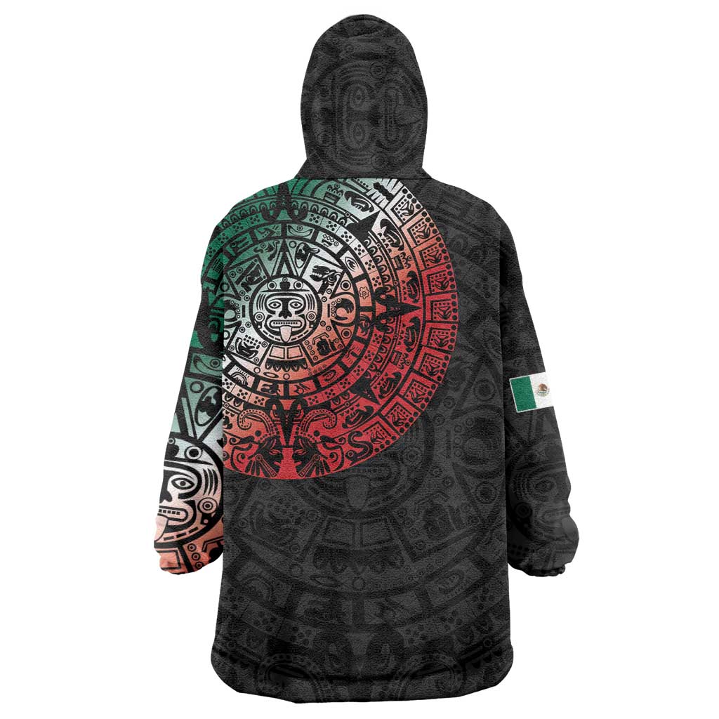 Mexican Aztec Circle Wearable Blanket Hoodie Flag Color Unique Style