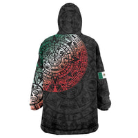 Mexican Aztec Circle Wearable Blanket Hoodie Flag Color Unique Style