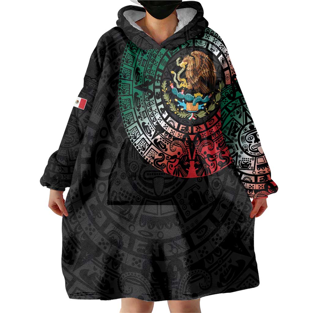 Mexican Aztec Circle Wearable Blanket Hoodie Flag Color Unique Style