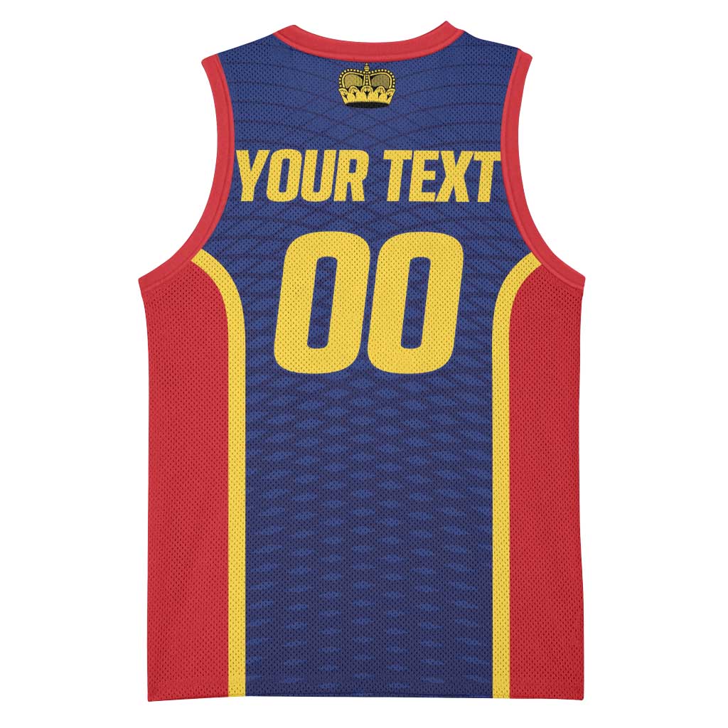 Custom Football 2026 Liechtenstein Basketball Jersey Blau-Rot Come On