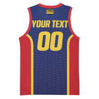 Custom Football 2026 Liechtenstein Basketball Jersey Blau-Rot Come On