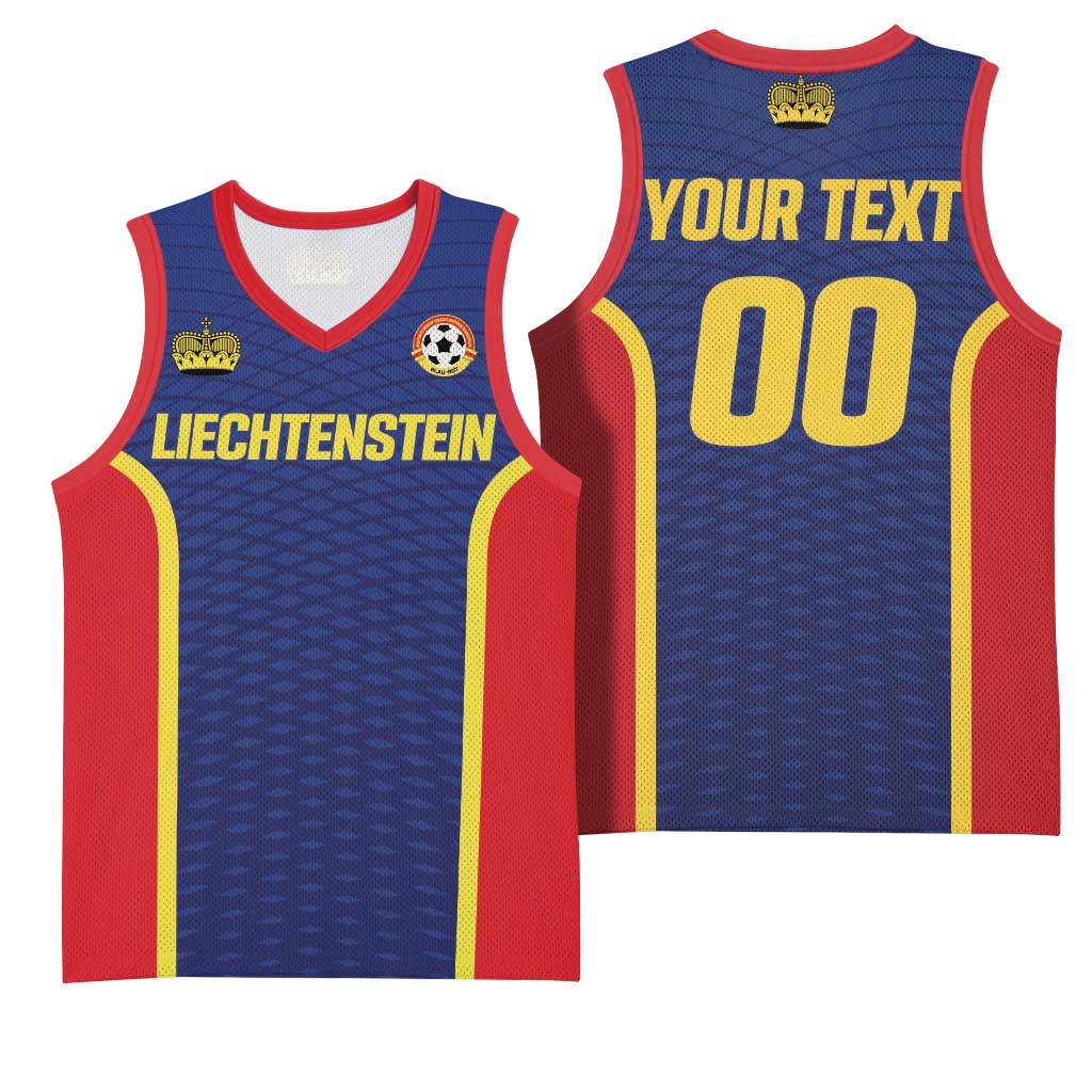 Custom Football 2026 Liechtenstein Basketball Jersey Blau-Rot Come On