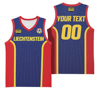 Custom Football 2026 Liechtenstein Basketball Jersey Blau-Rot Come On