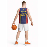 Custom Football 2026 Liechtenstein Basketball Jersey Blau-Rot Come On