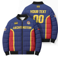 Custom Football 2026 Liechtenstein Bomber Puffer Jacket Blau-Rot Come On