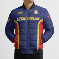 Custom Football 2026 Liechtenstein Bomber Puffer Jacket Blau-Rot Come On