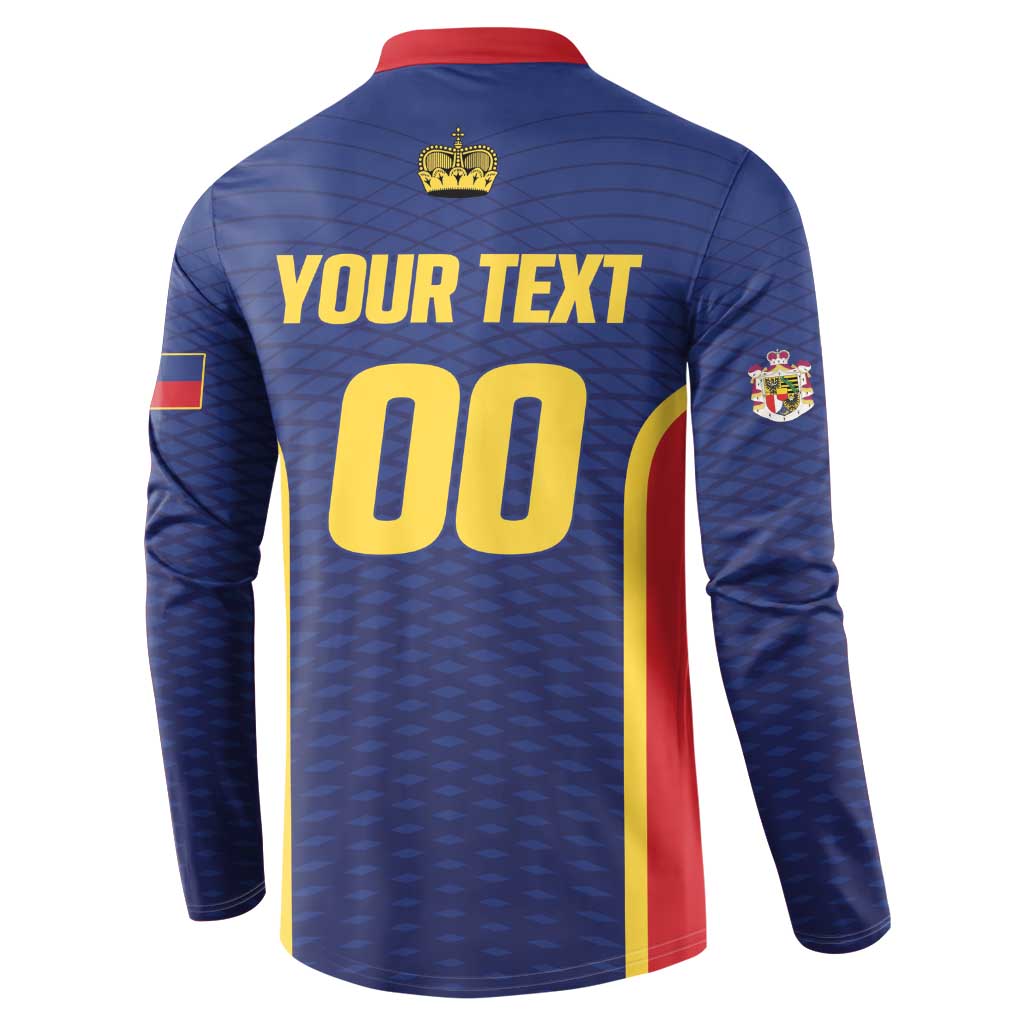 Custom Football 2026 Liechtenstein Button Sweatshirt Blau-Rot Come On