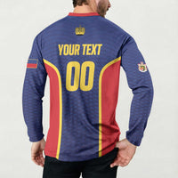 Custom Football 2026 Liechtenstein Button Sweatshirt Blau-Rot Come On