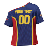 Custom Football 2026 Liechtenstein Cross Shoulder Shirt Blau-Rot Come On