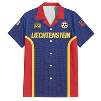 Custom Football 2026 Liechtenstein Hawaiian Shirt Blau-Rot Come On