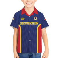 Custom Football 2026 Liechtenstein Hawaiian Shirt Blau-Rot Come On
