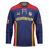 Custom Football 2026 Liechtenstein Hockey Jersey Blau-Rot Come On