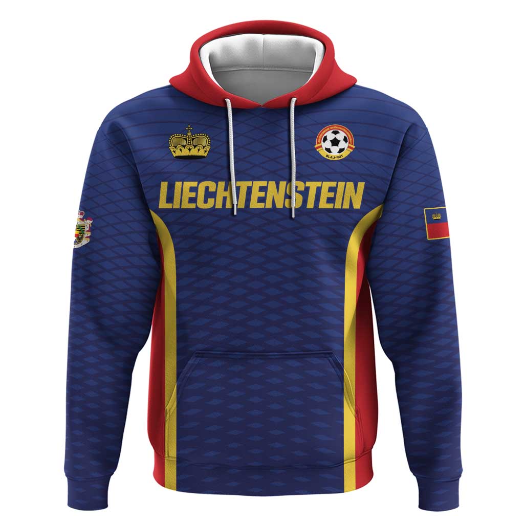 Custom Football 2026 Liechtenstein Hoodie Blau-Rot Come On